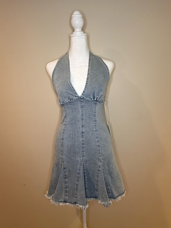 Vintage Havana Dresses & Skirts - Vintage Havana Light Blue Denim Halter Dress